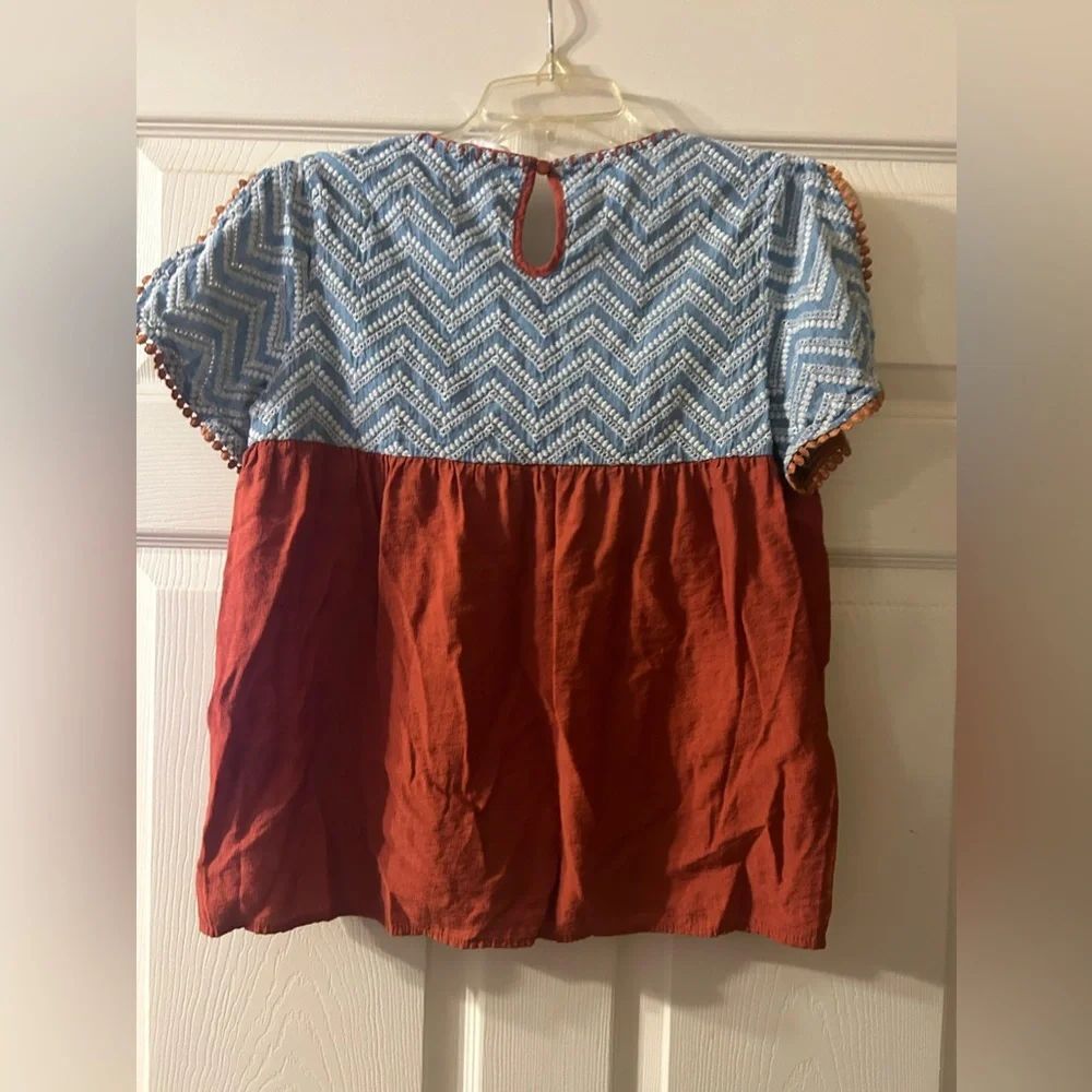 THML Blue & Rust Top size s - Picture 2 of 5
